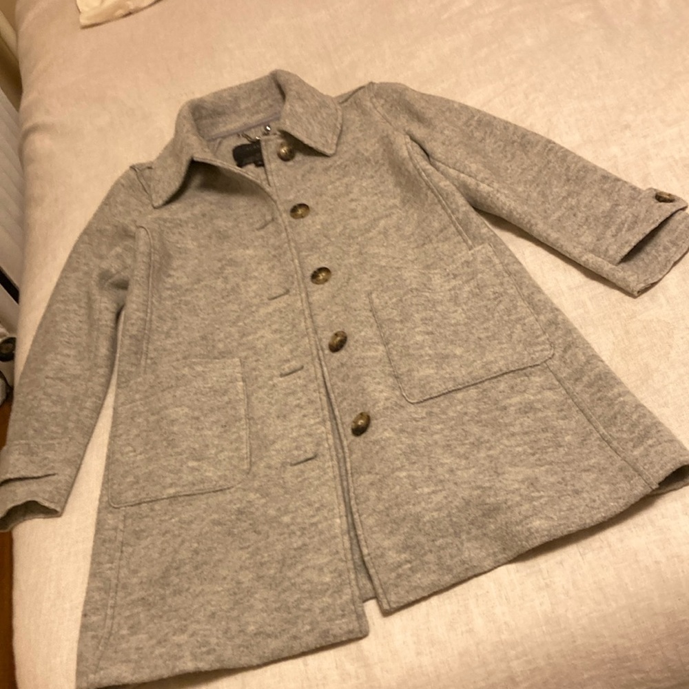 Beautiful, unused boiler gray boiled wool winter coat from J.Crew size 2, Womens